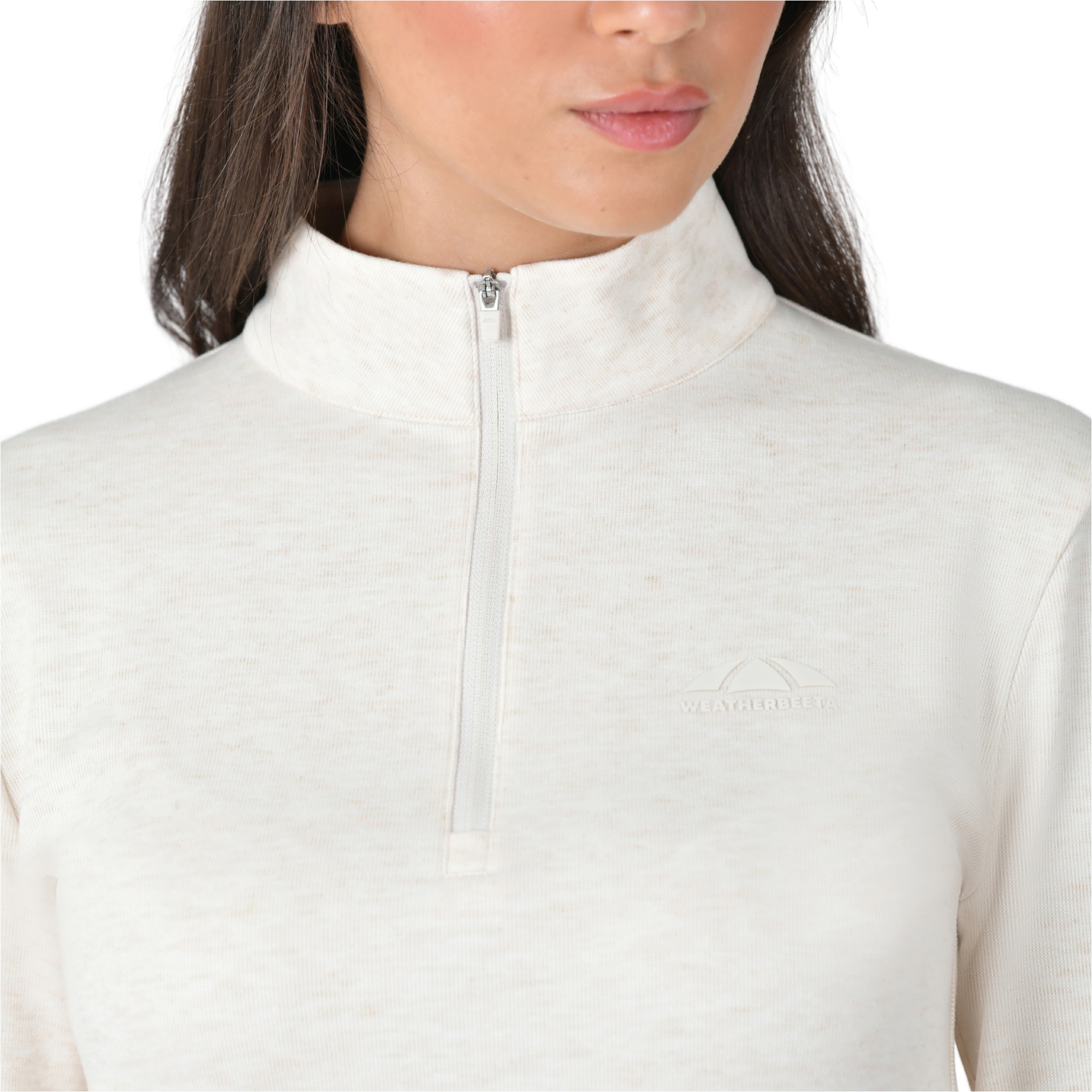 2026 WeatherBeeta Damen London Layer Langarm Top 1023217052 - Light Cream Marle